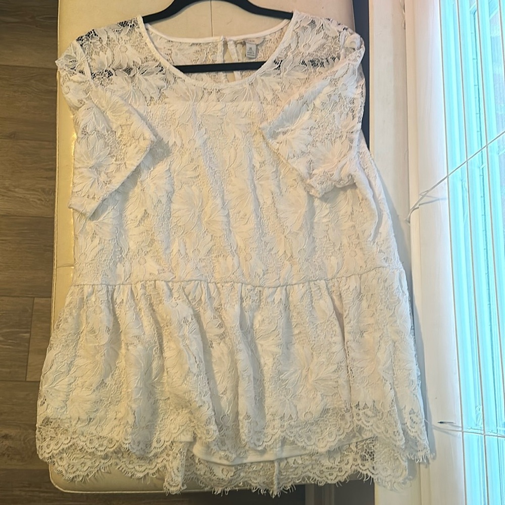 Cato white lace blouse, size XL
